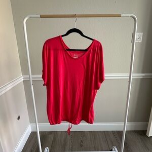 XXL Old Navy Red Oversized Activewear Short Sleeve Blouse